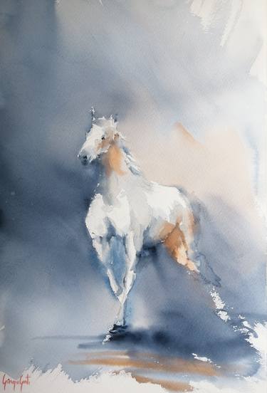 Original Impressionism Horse Paintings by Giorgio Gosti