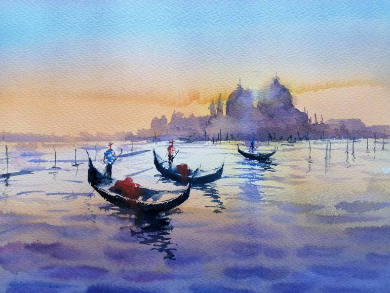 Original Impressionism Cities Painting by Giorgio Gosti