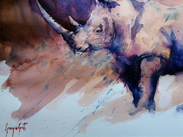 Original Impressionism Animal Painting by Giorgio Gosti