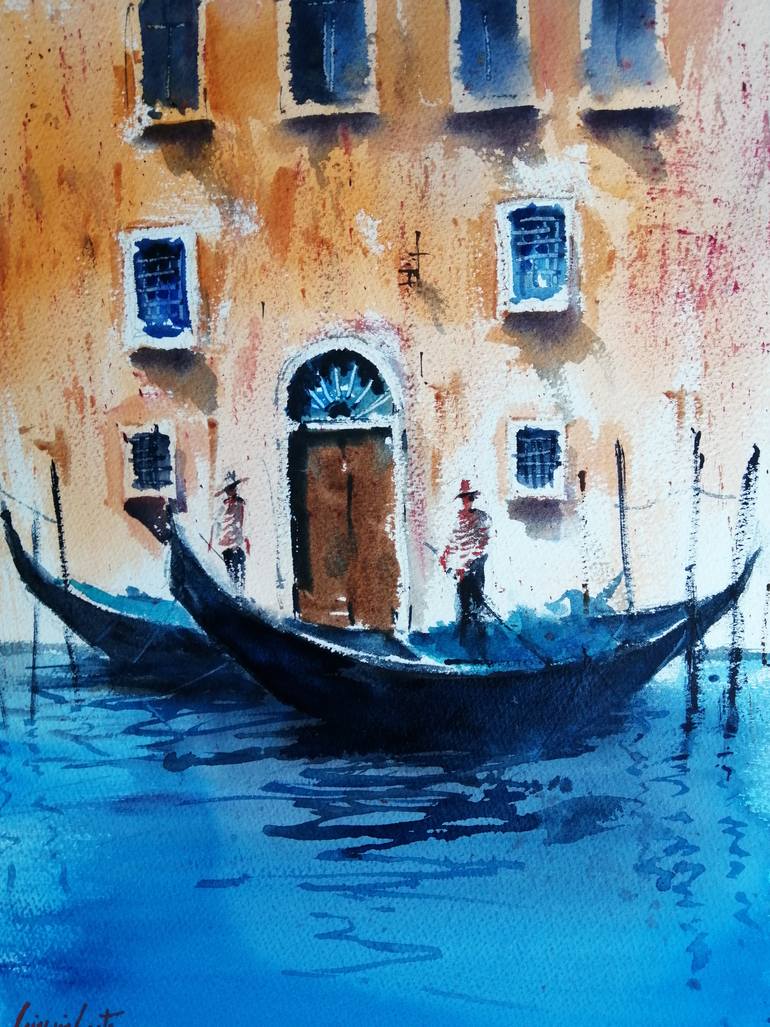 Original Impressionism Cities Painting by Giorgio Gosti
