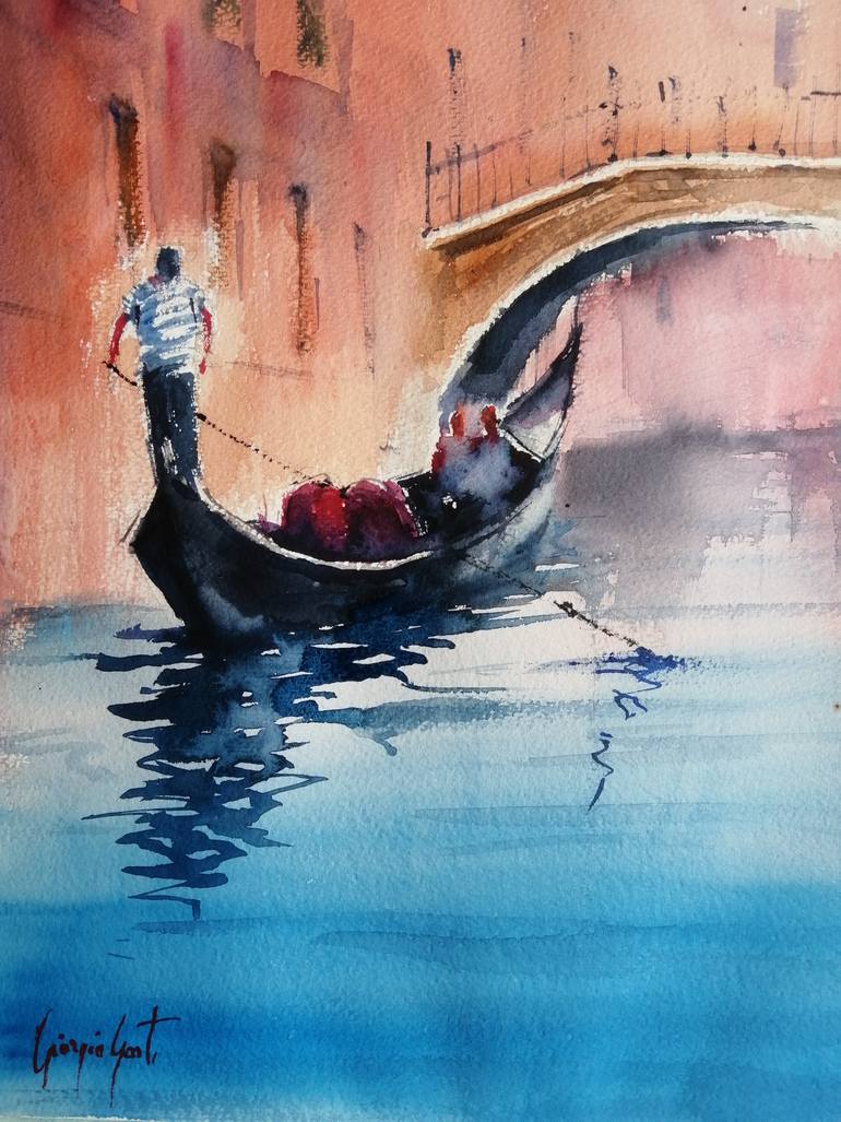 Original Impressionism Cities Painting by Giorgio Gosti