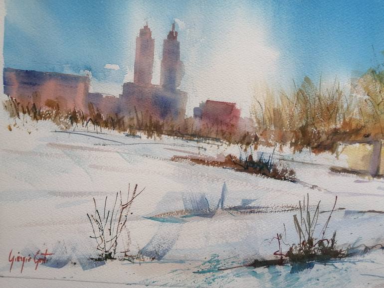 Original Impressionism Cities Painting by Giorgio Gosti
