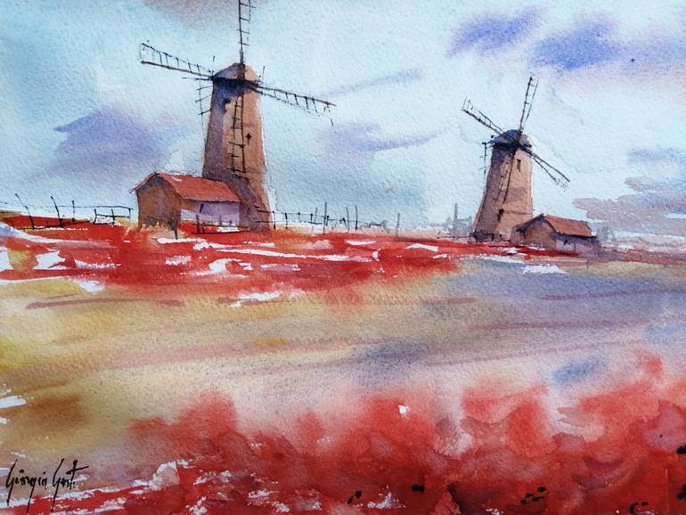 Original Impressionism Landscape Painting by Giorgio Gosti