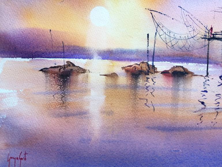 Original Impressionism Seascape Painting by Giorgio Gosti