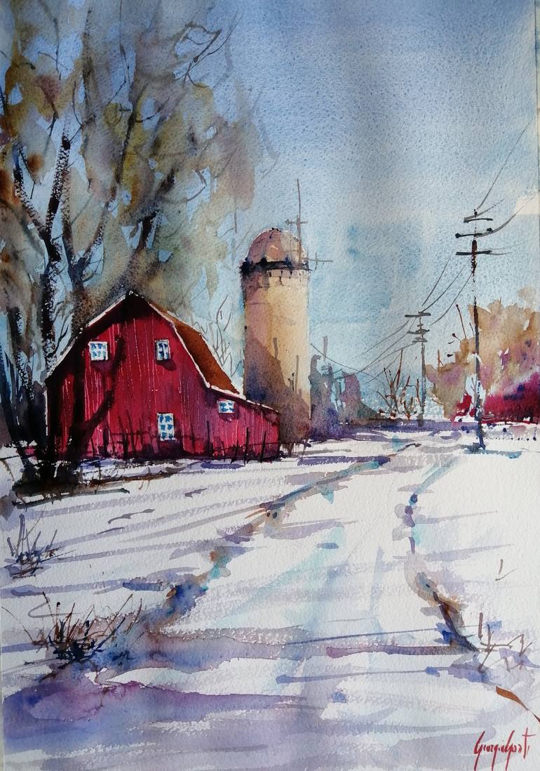 Print of Impressionism Landscape Paintings by Giorgio Gosti