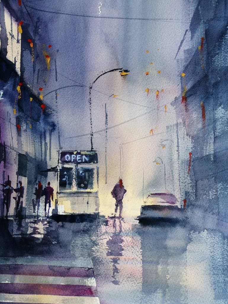 Original Impressionism Cities Painting by Giorgio Gosti