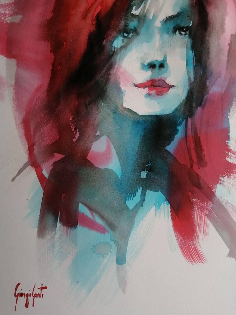 Original Impressionism People Drawing by Giorgio Gosti