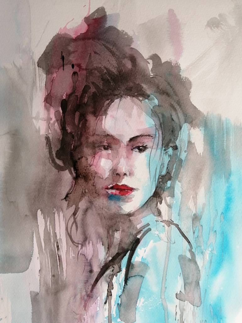 Original Impressionism People Drawing by Giorgio Gosti
