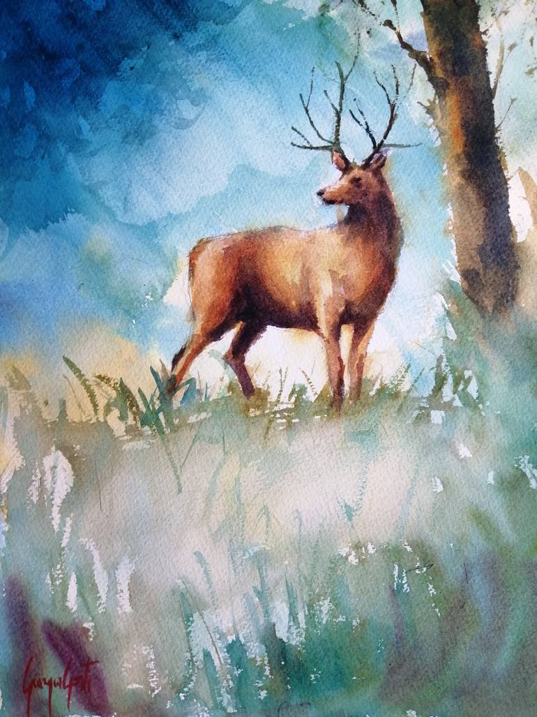 Original Impressionism Animal Painting by Giorgio Gosti