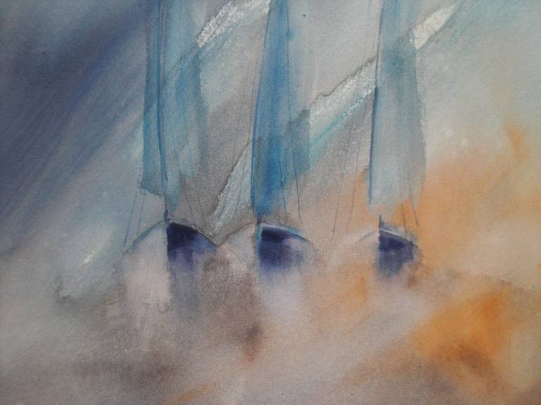 Original Expressionism Boat Painting by Giorgio Gosti