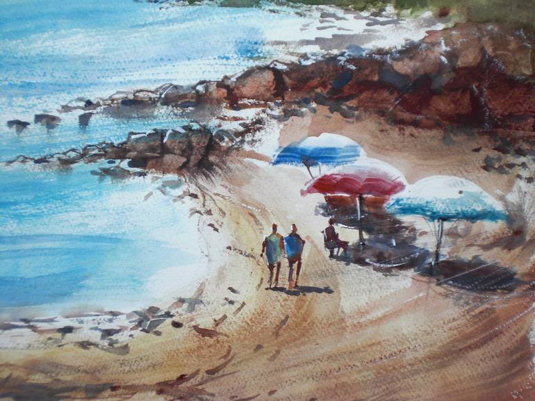 Original Expressionism Beach Painting by Giorgio Gosti