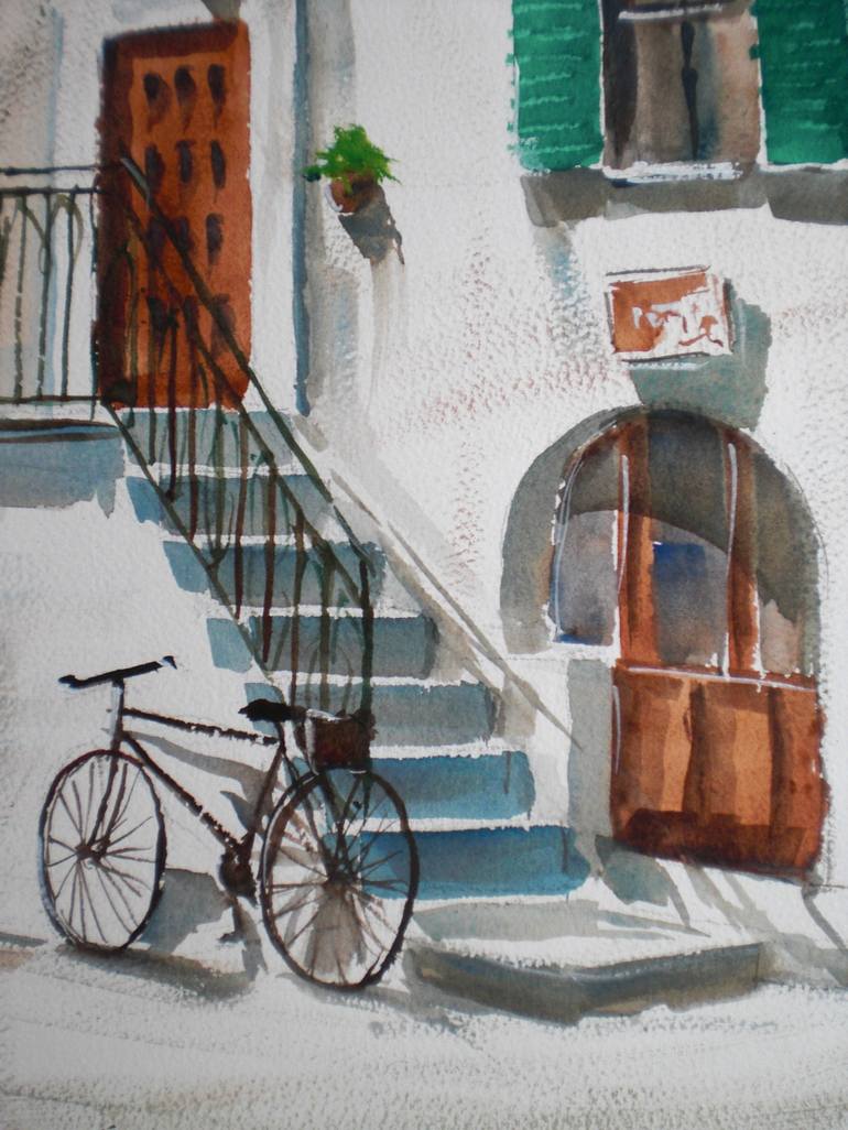 Original Expressionism Bike Painting by Giorgio Gosti