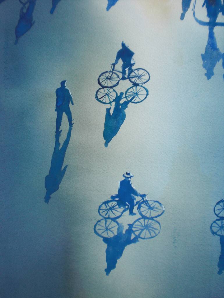 Original Expressionism Bicycle Painting by Giorgio Gosti