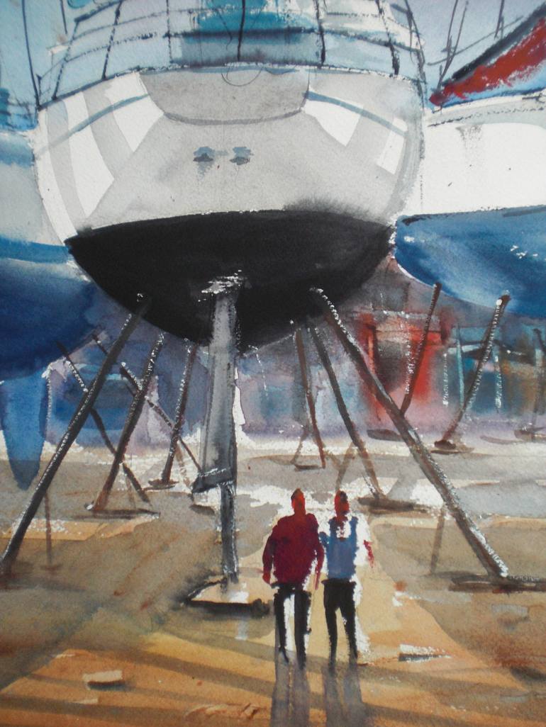 Original Boat Painting by Giorgio Gosti