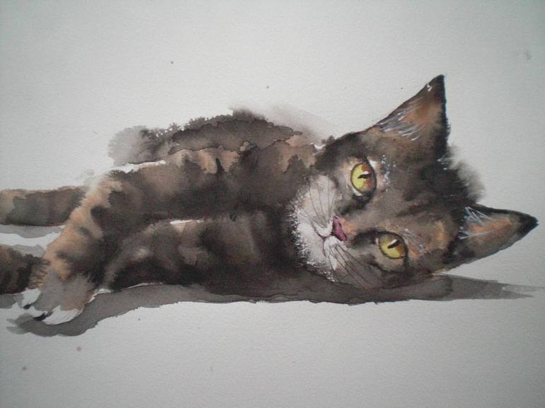 Original Expressionism Cats Painting by Giorgio Gosti