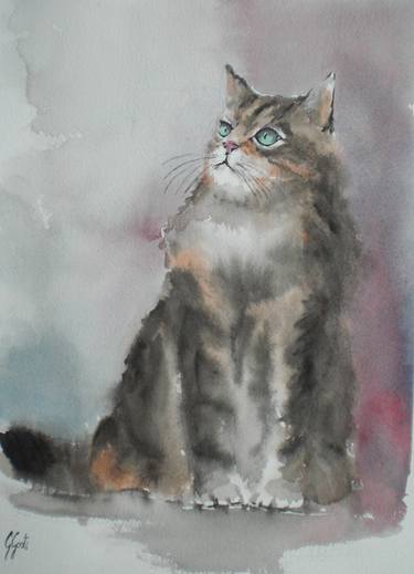 Print of Cats Paintings by Giorgio Gosti