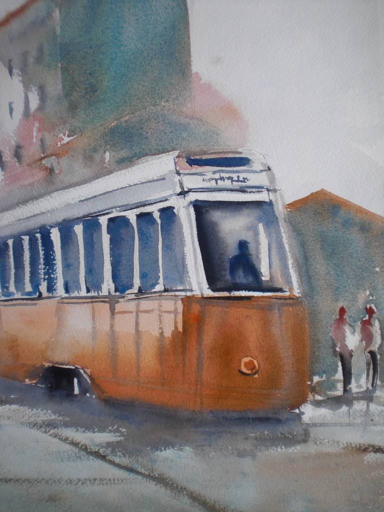 Original Impressionism Transportation Painting by Giorgio Gosti