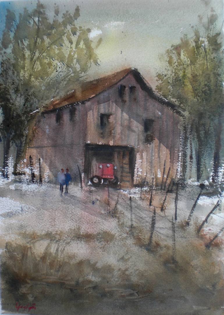 Print of Impressionism Landscape Paintings by Giorgio Gosti