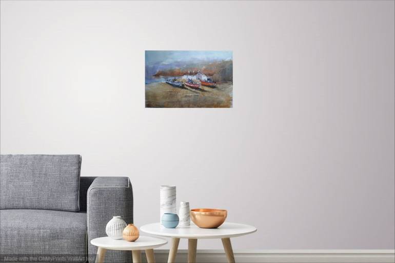 Original Impressionism Boat Painting by Giorgio Gosti