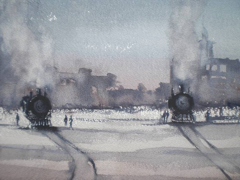 Original Impressionism Transportation Painting by Giorgio Gosti