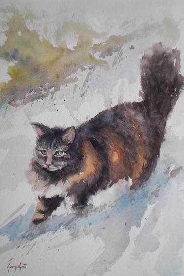 Print of Impressionism Cats Paintings by Giorgio Gosti