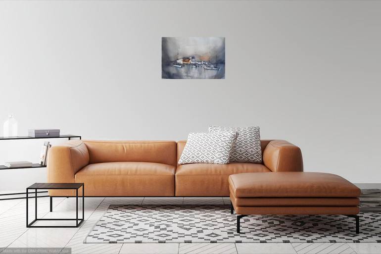 Original Impressionism Boat Painting by Giorgio Gosti