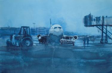 Print of Airplane Paintings by Giorgio Gosti