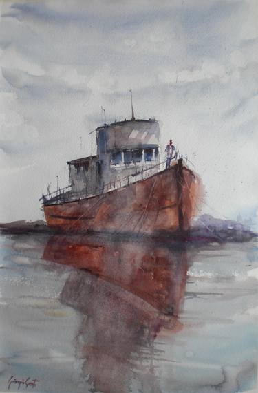 Original Impressionism Boat Paintings by Giorgio Gosti