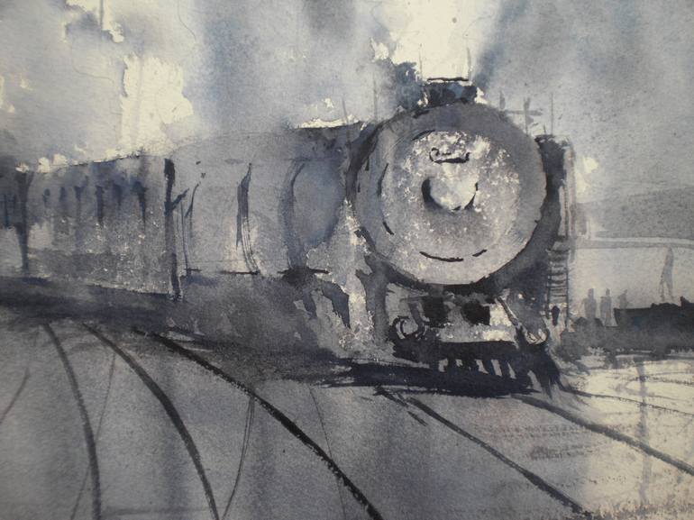 Original Train Painting by Giorgio Gosti