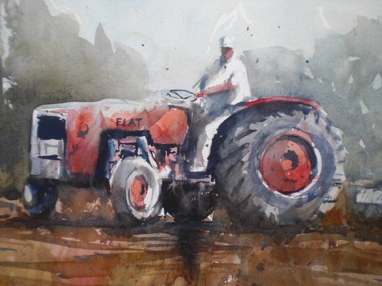 Original Impressionism Rural life Painting by Giorgio Gosti