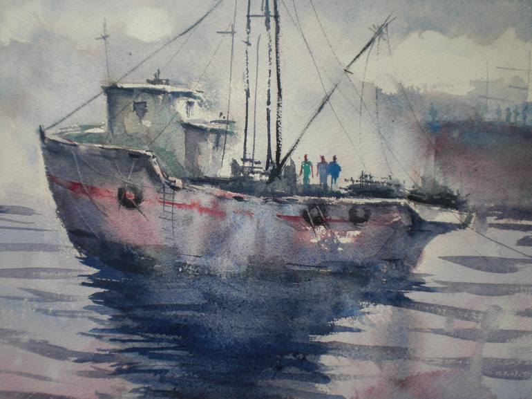 Original Boat Painting by Giorgio Gosti