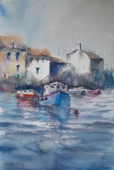 Original Impressionism Boat Paintings by Giorgio Gosti