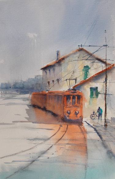 Original Transportation Paintings by Giorgio Gosti