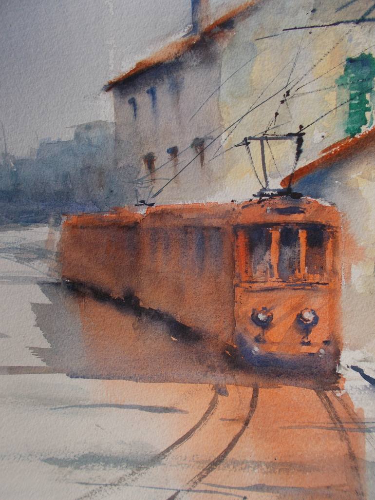 Original Transportation Painting by Giorgio Gosti