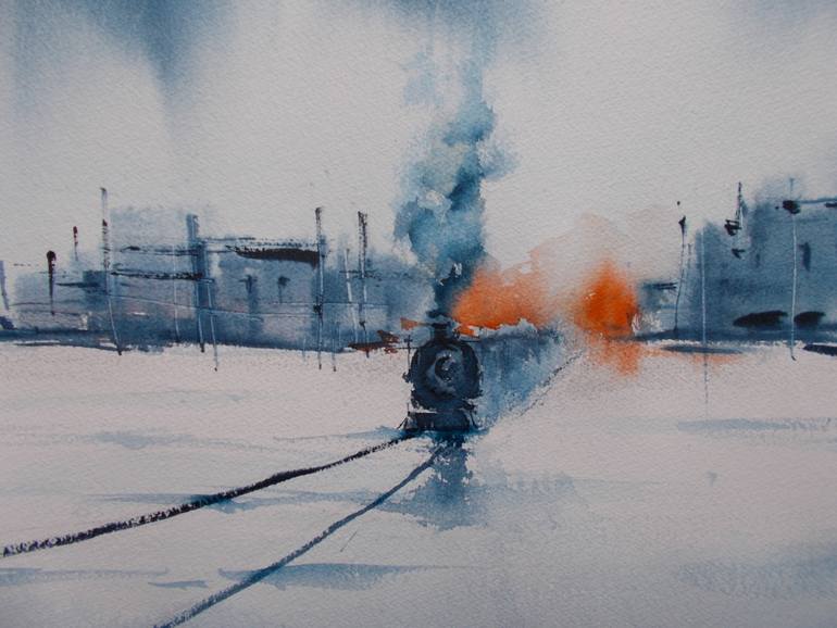 Original Impressionism Transportation Painting by Giorgio Gosti