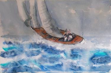 Original Impressionism Boat Paintings by Giorgio Gosti