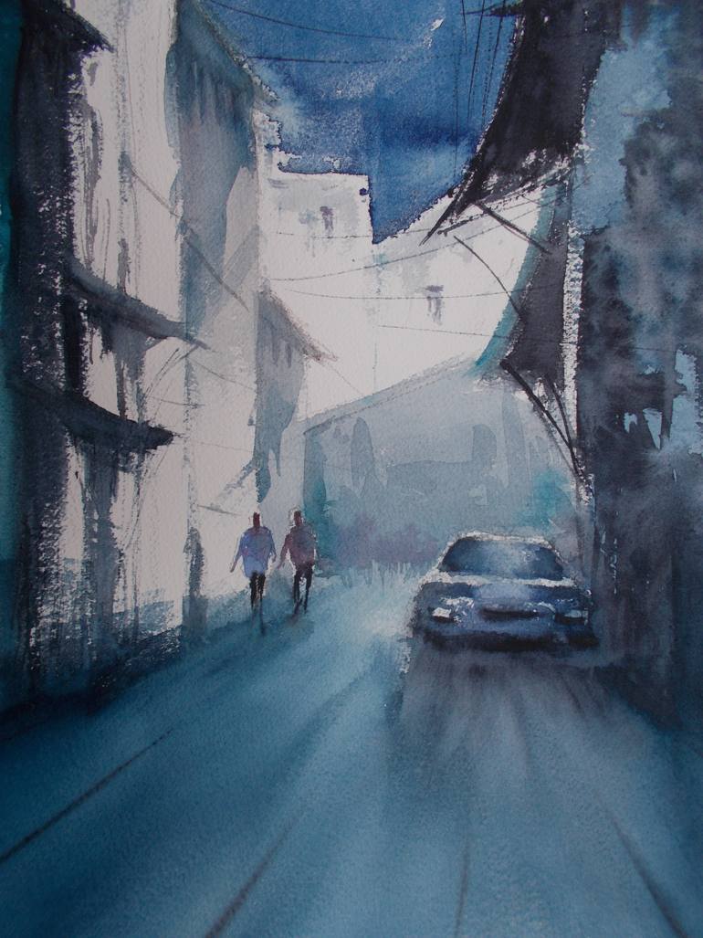Original Impressionism Cities Painting by Giorgio Gosti