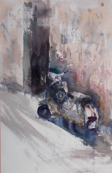 Print of Impressionism Motorcycle Paintings by Giorgio Gosti