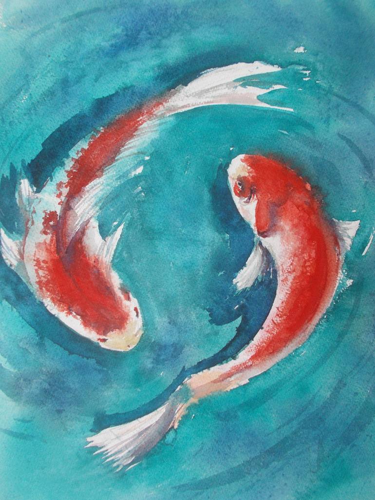 Original Impressionism Fish Painting by Giorgio Gosti