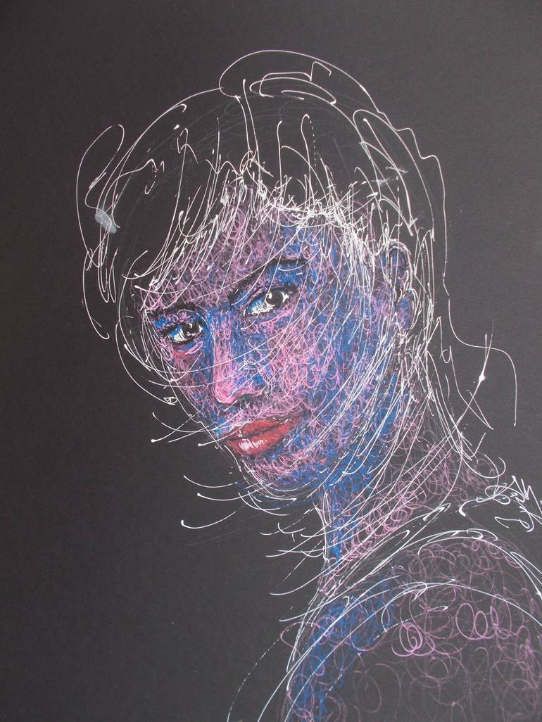 Original Impressionism Portrait Drawing by Giorgio Gosti