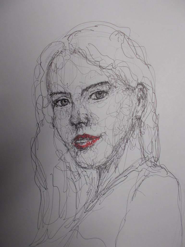 Original Portrait Drawing by Giorgio Gosti