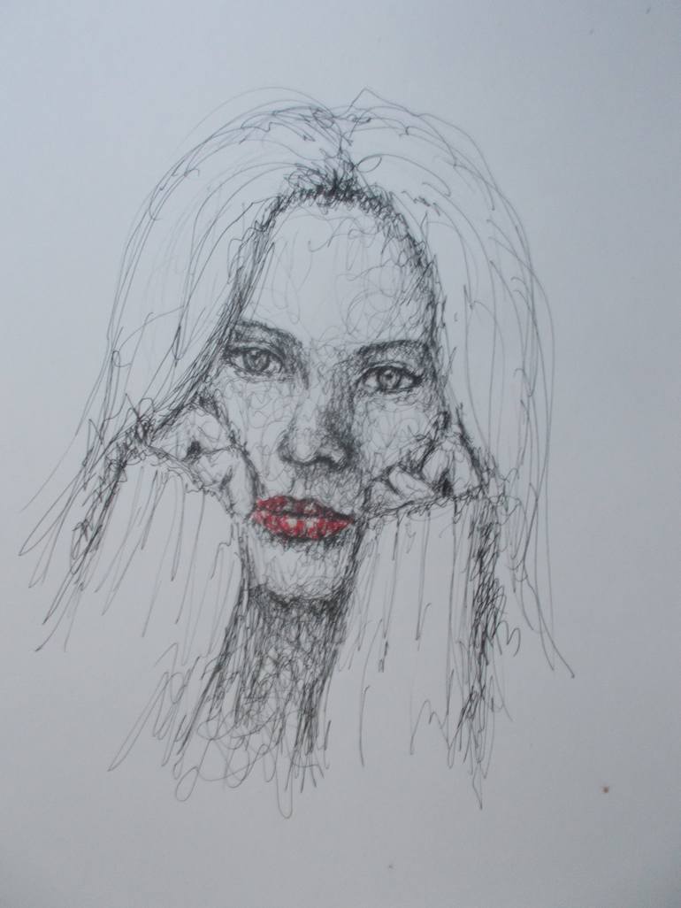 Original Impressionism Portrait Drawing by Giorgio Gosti