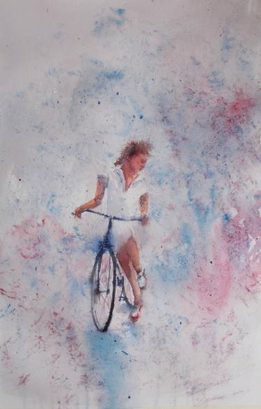 Original Impressionism Bicycle Paintings by Giorgio Gosti
