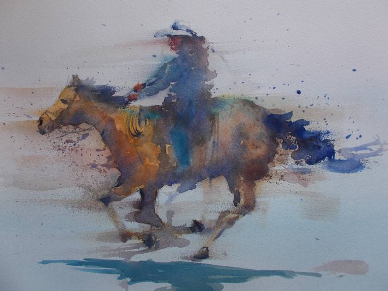 Original Impressionism Horse Painting by Giorgio Gosti