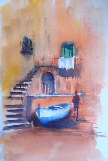Original Impressionism Boat Paintings by Giorgio Gosti