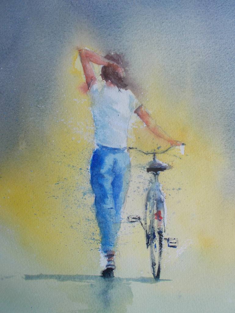 Original Impressionism Bike Painting by Giorgio Gosti