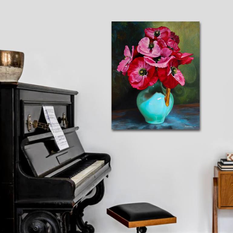 Original Art Deco Still Life Painting by Bledi Kita