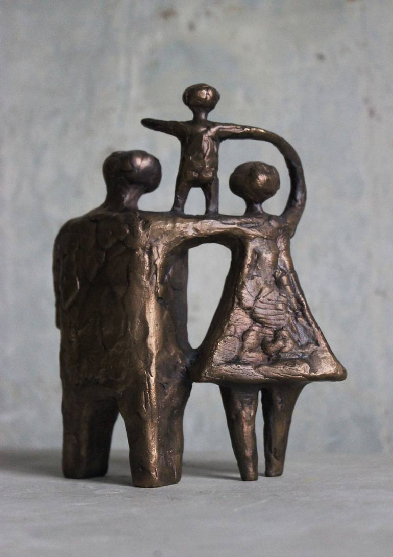 Original Cubism People Sculpture by Antonina Fatkhullina