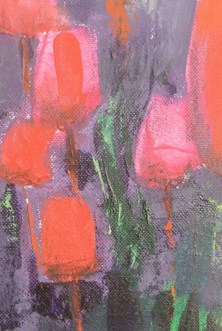 Original Abstract Expressionism Floral Painting by Nelya Mihneva