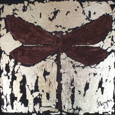 Dragonfly original art work painting on canvas thumb